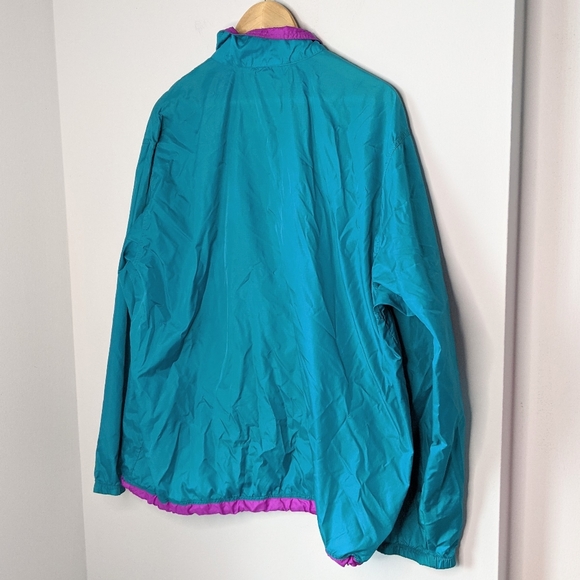 Vintage LL Bean windbreaker size medium colour block purple and teal - Picture 2 of 8